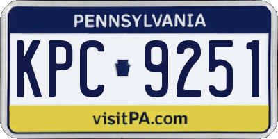 PA license plate KPC9251