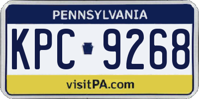 PA license plate KPC9268