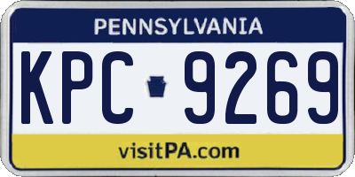 PA license plate KPC9269