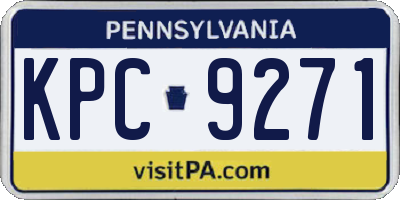 PA license plate KPC9271