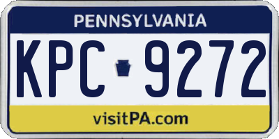PA license plate KPC9272