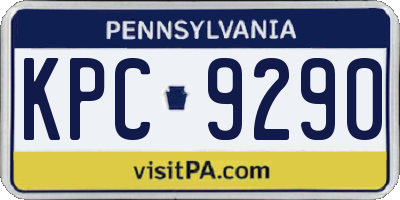 PA license plate KPC9290