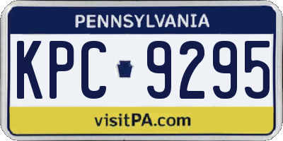PA license plate KPC9295