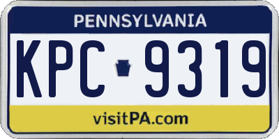 PA license plate KPC9319