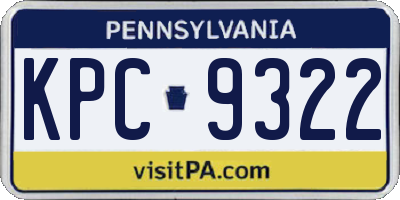 PA license plate KPC9322