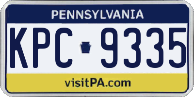PA license plate KPC9335