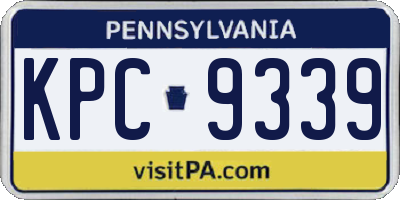 PA license plate KPC9339