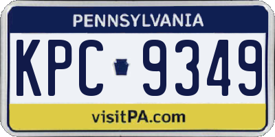 PA license plate KPC9349