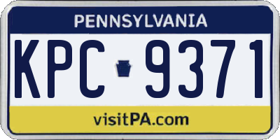 PA license plate KPC9371