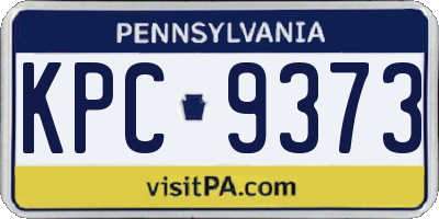 PA license plate KPC9373