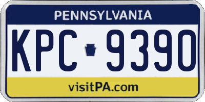 PA license plate KPC9390