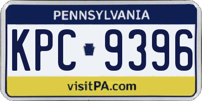 PA license plate KPC9396