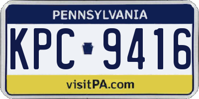 PA license plate KPC9416