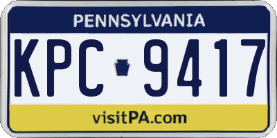 PA license plate KPC9417