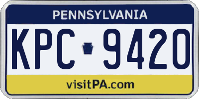 PA license plate KPC9420