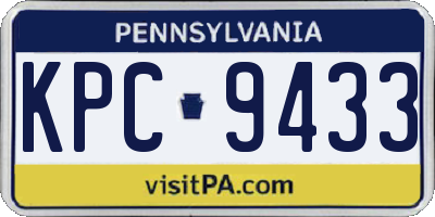 PA license plate KPC9433