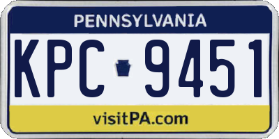 PA license plate KPC9451