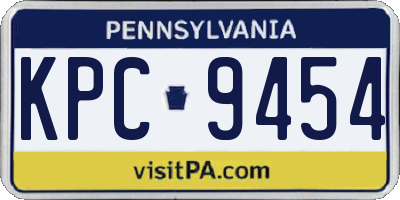 PA license plate KPC9454