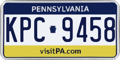 PA license plate KPC9458