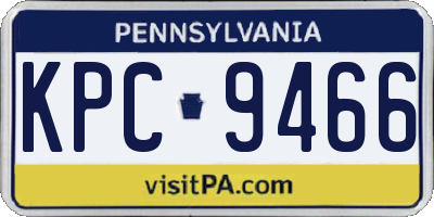 PA license plate KPC9466