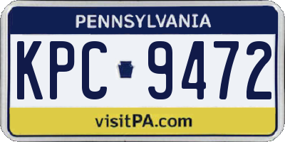 PA license plate KPC9472