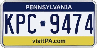 PA license plate KPC9474