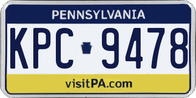 PA license plate KPC9478
