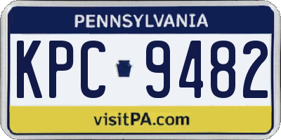 PA license plate KPC9482
