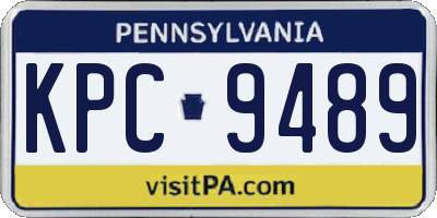 PA license plate KPC9489