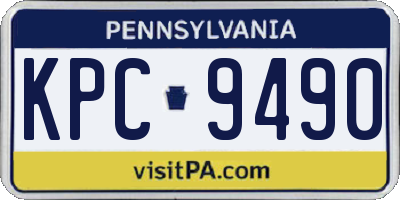 PA license plate KPC9490