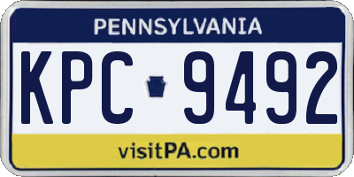 PA license plate KPC9492