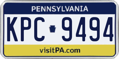 PA license plate KPC9494