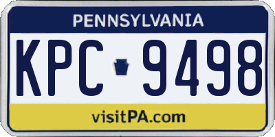 PA license plate KPC9498