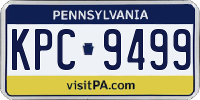 PA license plate KPC9499