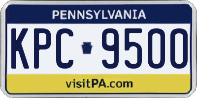 PA license plate KPC9500