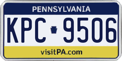 PA license plate KPC9506