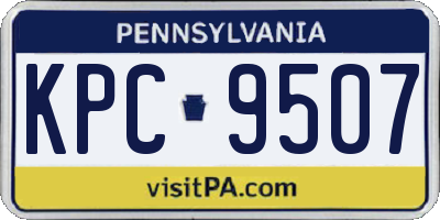PA license plate KPC9507