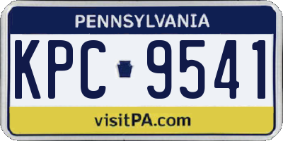 PA license plate KPC9541