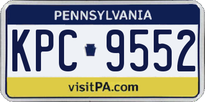 PA license plate KPC9552