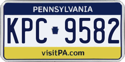 PA license plate KPC9582