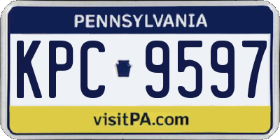 PA license plate KPC9597