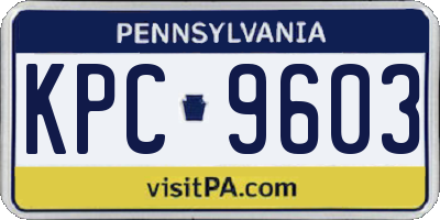 PA license plate KPC9603