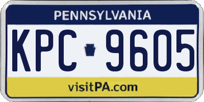 PA license plate KPC9605