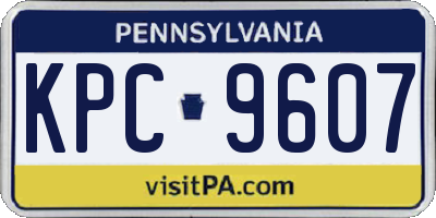 PA license plate KPC9607