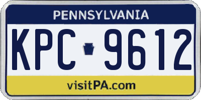 PA license plate KPC9612