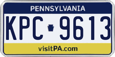 PA license plate KPC9613