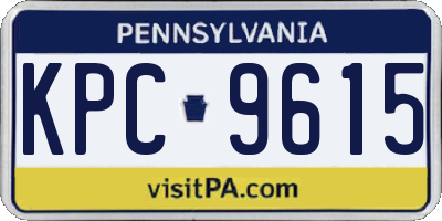 PA license plate KPC9615