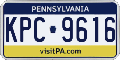 PA license plate KPC9616