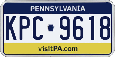PA license plate KPC9618