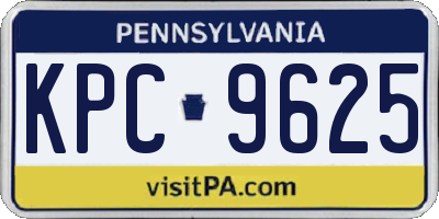 PA license plate KPC9625